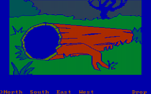Winnie the Pooh in the Hundred Acre Wood IBM PC/Compatibles Screenshot: A large log is here...
