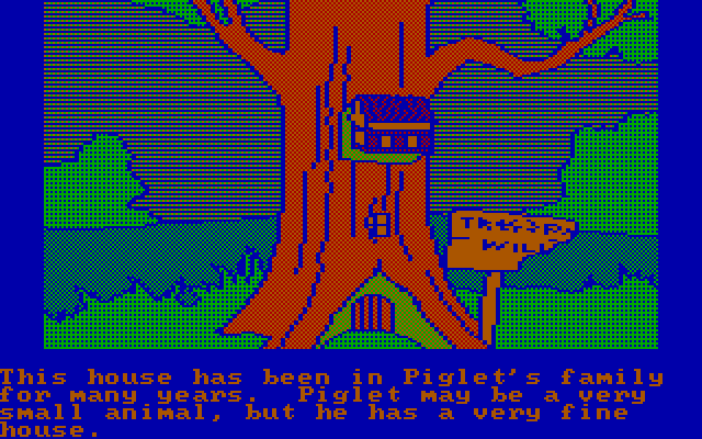Winnie the Pooh in the Hundred Acre Wood IBM PC/Compatibles Screenshot: Piglet's house...