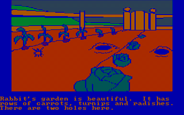 Winnie the Pooh in the Hundred Acre Wood IBM PC/Compatibles Screenshot: Rabbit's garden...