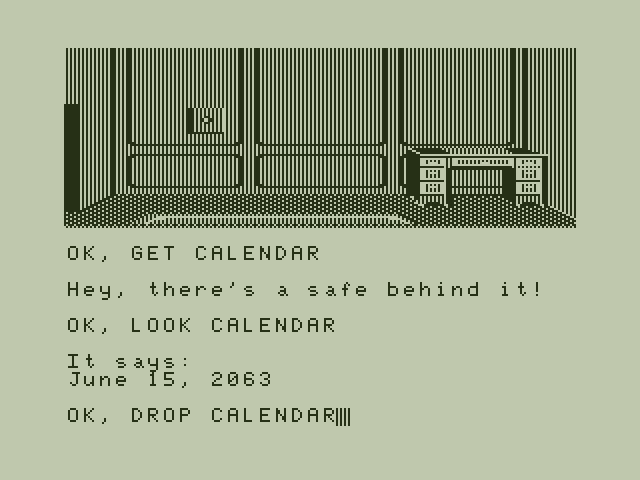 Vortex Factor, The Dragon 32/64 Screenshot: Exploring the main office.