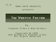 Vortex Factor, The for Dragon 32/64 - Title screen.