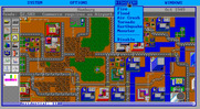 SimCity for IBM PC/Compatibles - The disaster menu; a variety of trouble can be unleashed on a city.