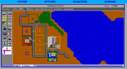 SimCity for IBM PC/Compatibles - Building a city; now some zones and buildings are in place.