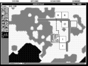 SimCity for IBM PC/Compatibles - Starting a new city; a few buildings and roads have already been placed.