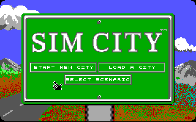 SimCity IBM PC/Compatibles Screenshot: Title screen.