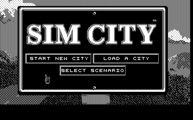 SimCity IBM PC/Compatibles Screenshot: Title screen.