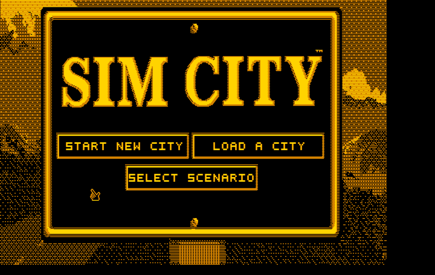 SimCity IBM PC/Compatibles Screenshot: Title screen.