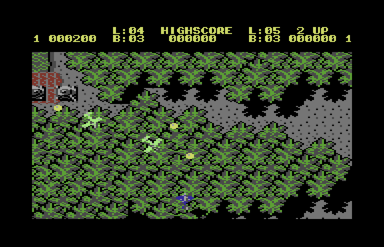 Sky Shark Commodore 64 Screenshot: Here come some enemy planes...