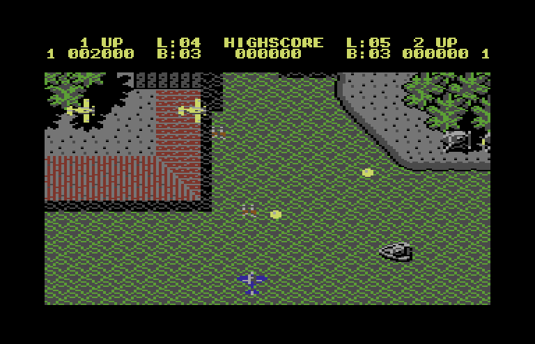 Sky Shark Commodore 64 Screenshot: Watch out for boats in the water...
