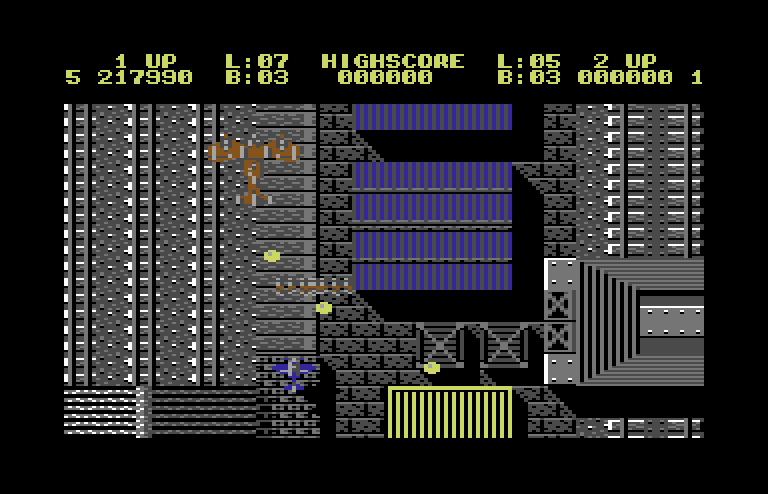 Sky Shark Commodore 64 Screenshot: Another large plane...
