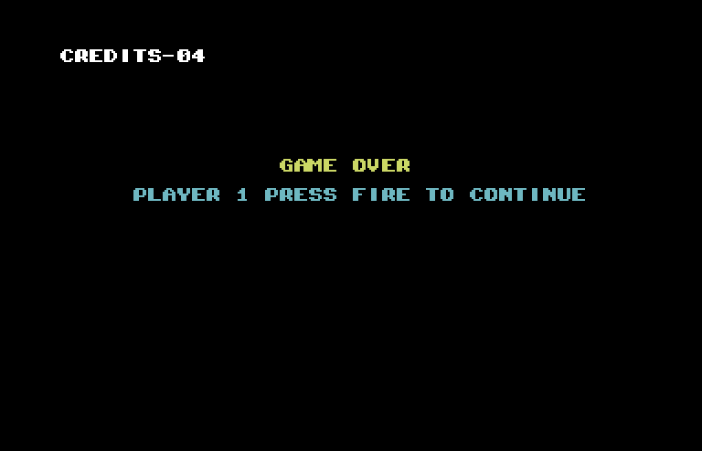 Sky Shark Commodore 64 Screenshot: Game over.