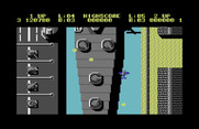 Sky Shark for Commodore 64 - There's lots of guns targeting you in this section!