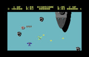 Sky Shark for Commodore 64 - Flying over the ocean...