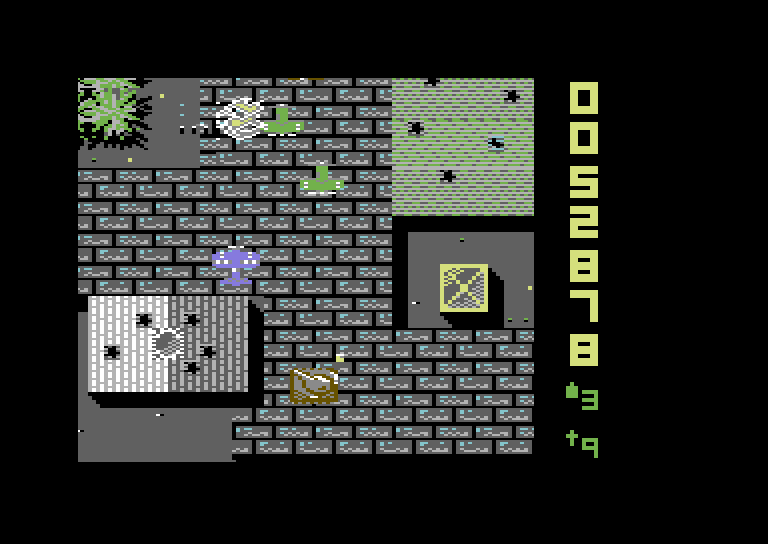 Sky Shark Commodore 64 Screenshot: Another formation of planes incoming!