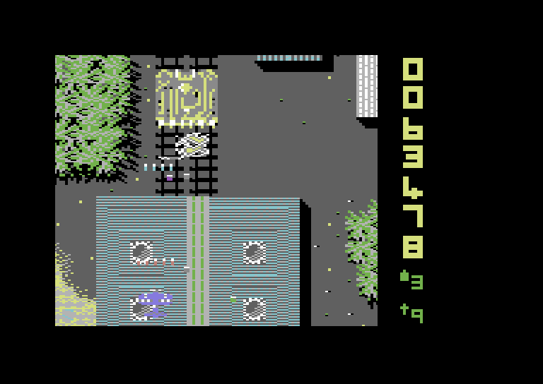 Sky Shark Commodore 64 Screenshot: Yet another of these large tanks...