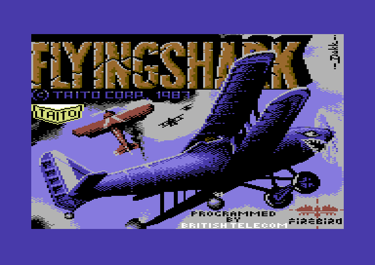 Sky Shark Commodore 64 Screenshot: Loading screen.