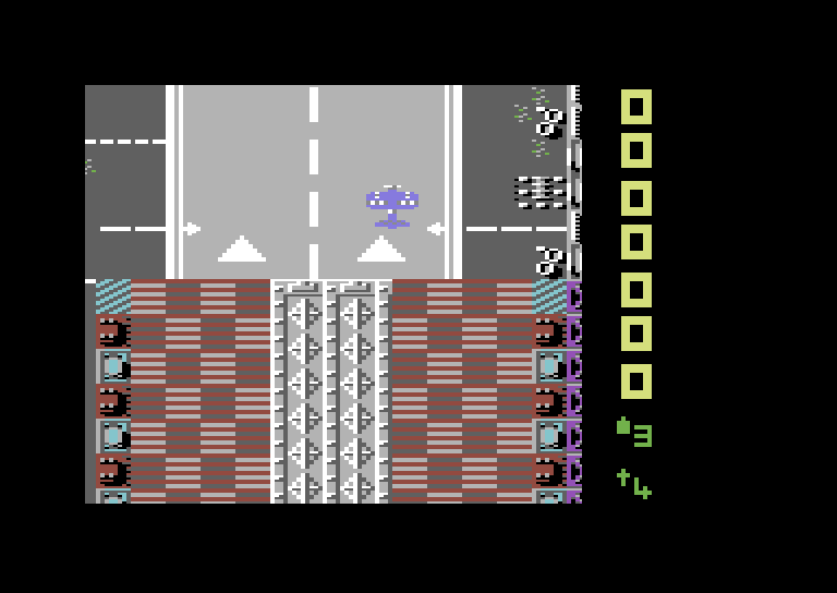 Sky Shark Commodore 64 Screenshot: Game start.