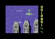 Sky Shark for Commodore 64 - Large planes take multiple shots to destroy...
