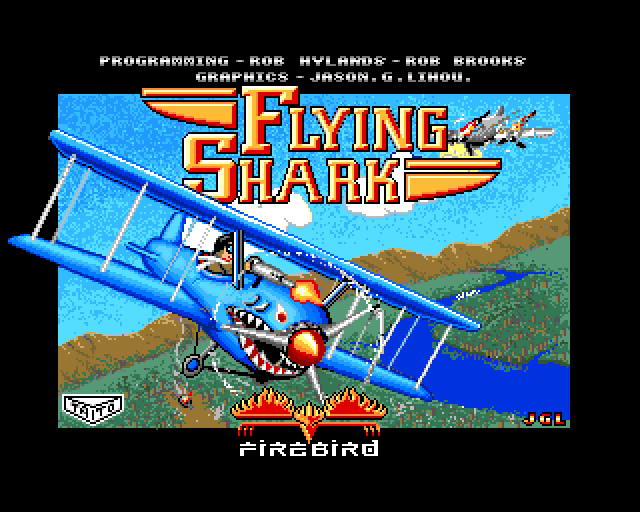 Sky Shark Amiga Screenshot: Title screen.