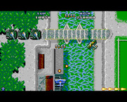 Sky Shark for Amiga - A row of tanks hiding to the left...