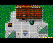 Sky Shark for Amiga - Tanks and other vehicles can hide in buildings like this one.