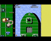 Sky Shark for Amiga - Destroying enemy tanks...