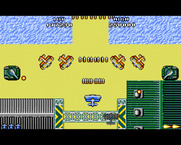 Sky Shark for Amiga - Tanks and a yellow squadron all attack at once!
