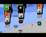 Sky Shark for Amiga - Watch out for the tanks hiding in this ship...