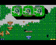 Sky Shark for Amiga - Shoot the yellow squadron on the left for bonus points...