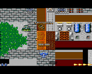 Sky Shark for Amiga - The terrain throughout the game is ever changing...