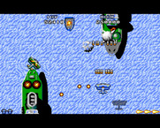 Sky Shark for Amiga - The ships in this area are well defended!