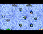 Sky Shark for Amiga - Multiple boats appear to try to shoot me down!