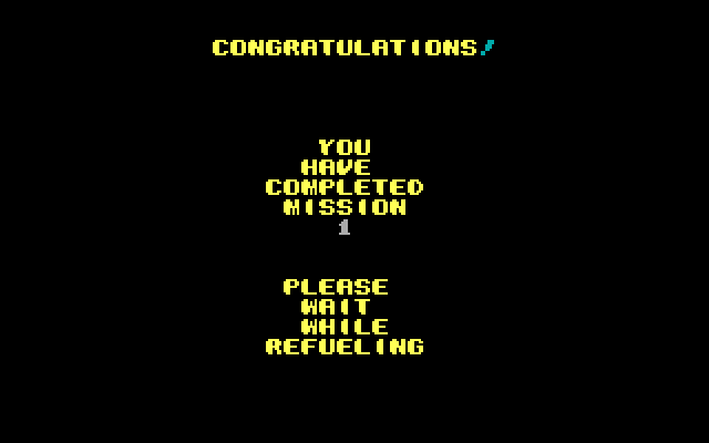 Sky Shark IBM PC/Compatibles Screenshot: Mission 1 complete!