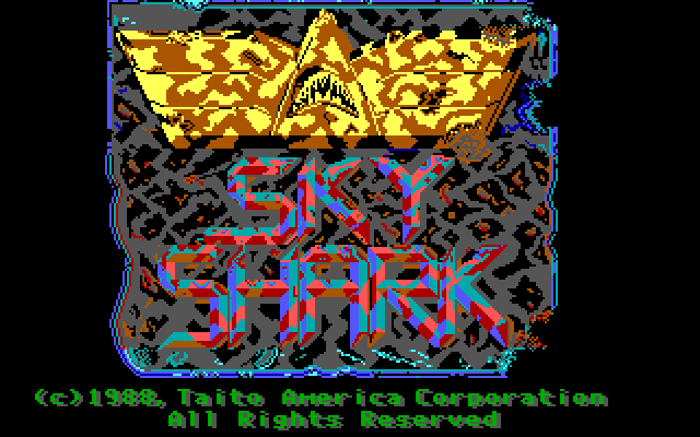 Sky Shark IBM PC/Compatibles Screenshot: Title screen.