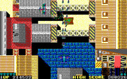 Sky Shark for IBM PC/Compatibles - The terrain is ever changing...