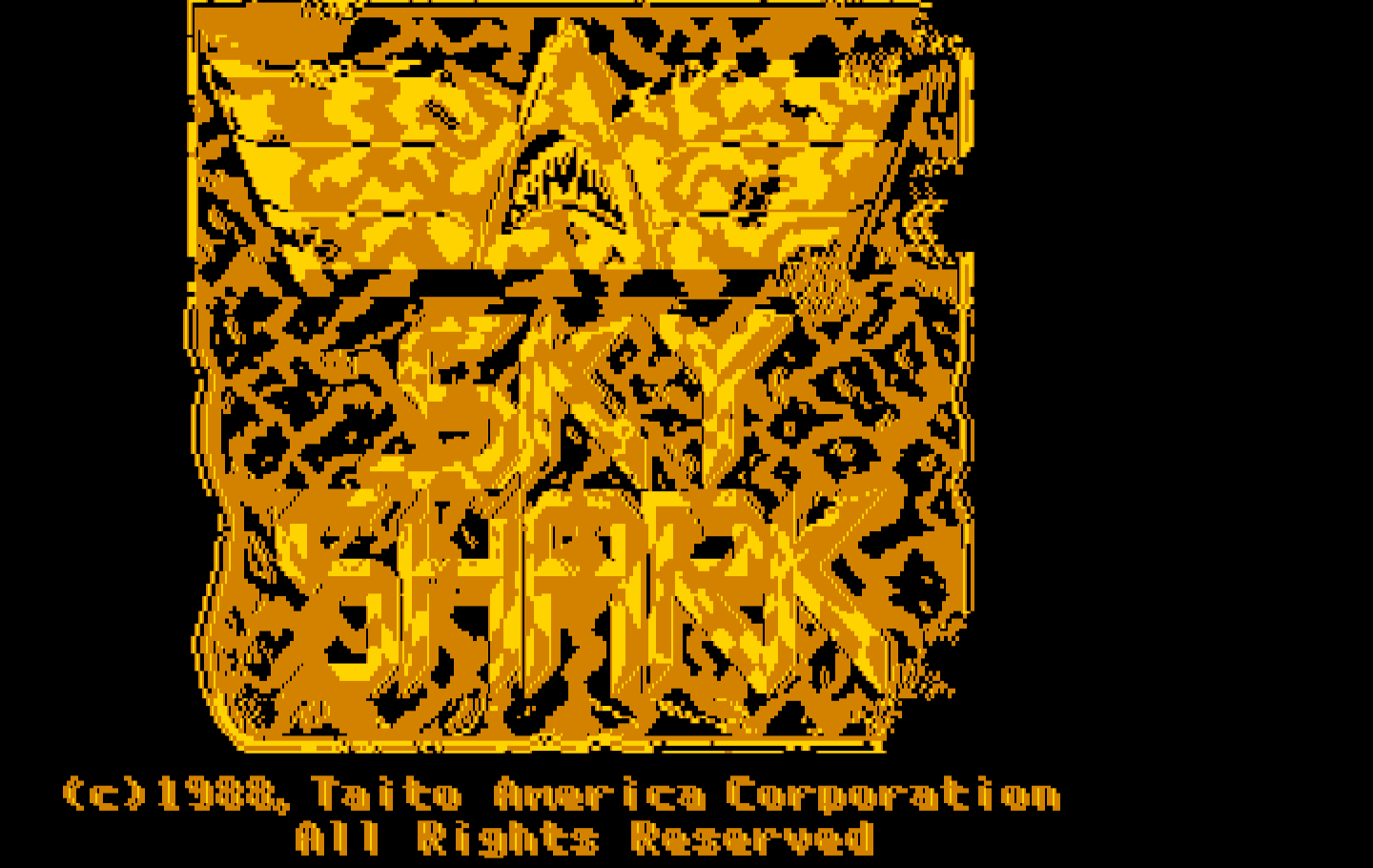 Sky Shark IBM PC/Compatibles Screenshot: Title screen