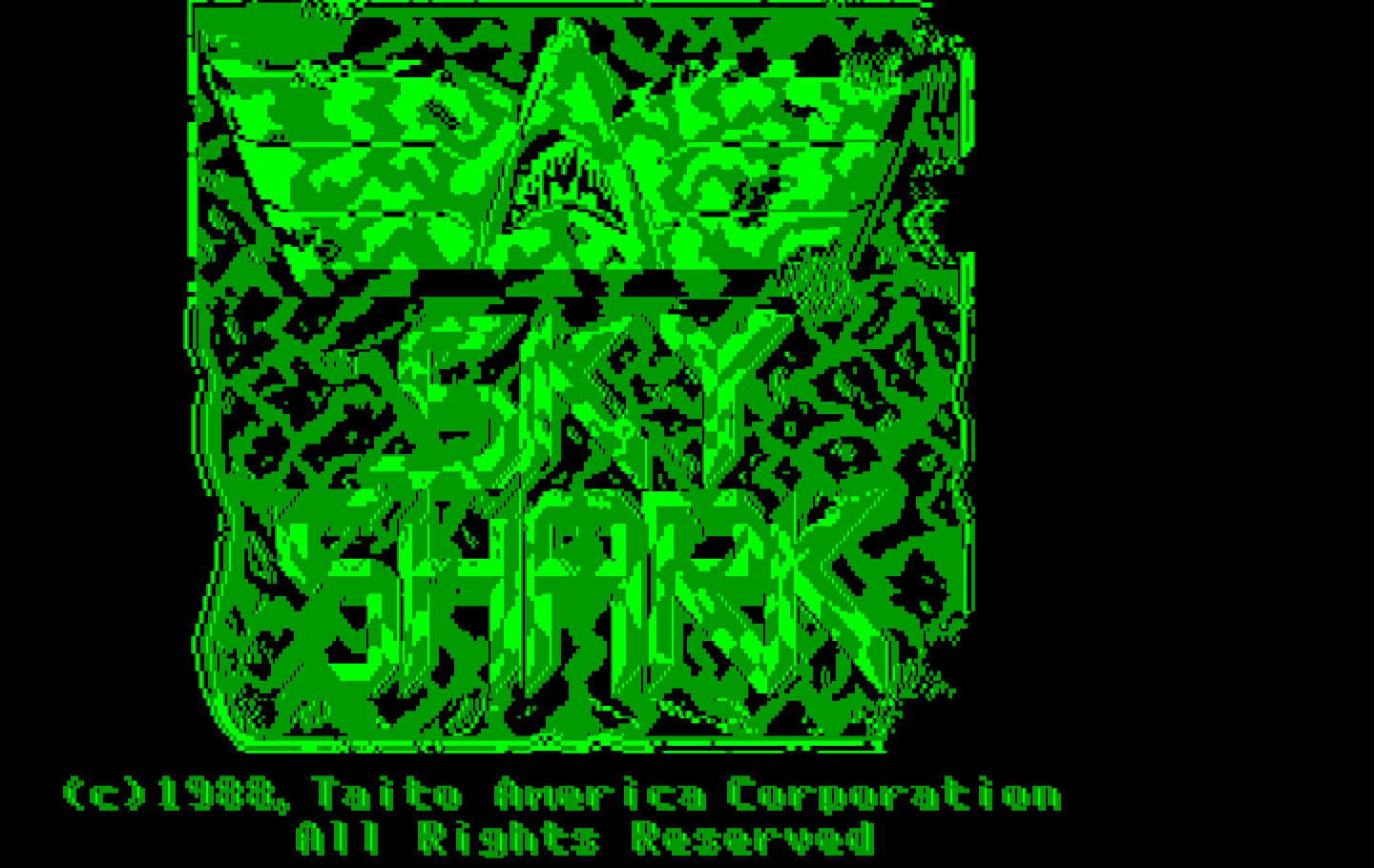 Sky Shark IBM PC/Compatibles Screenshot: Title screen