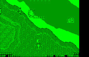 Sky Shark for IBM PC/Compatibles - Both boats and tanks attack when crossing this river...