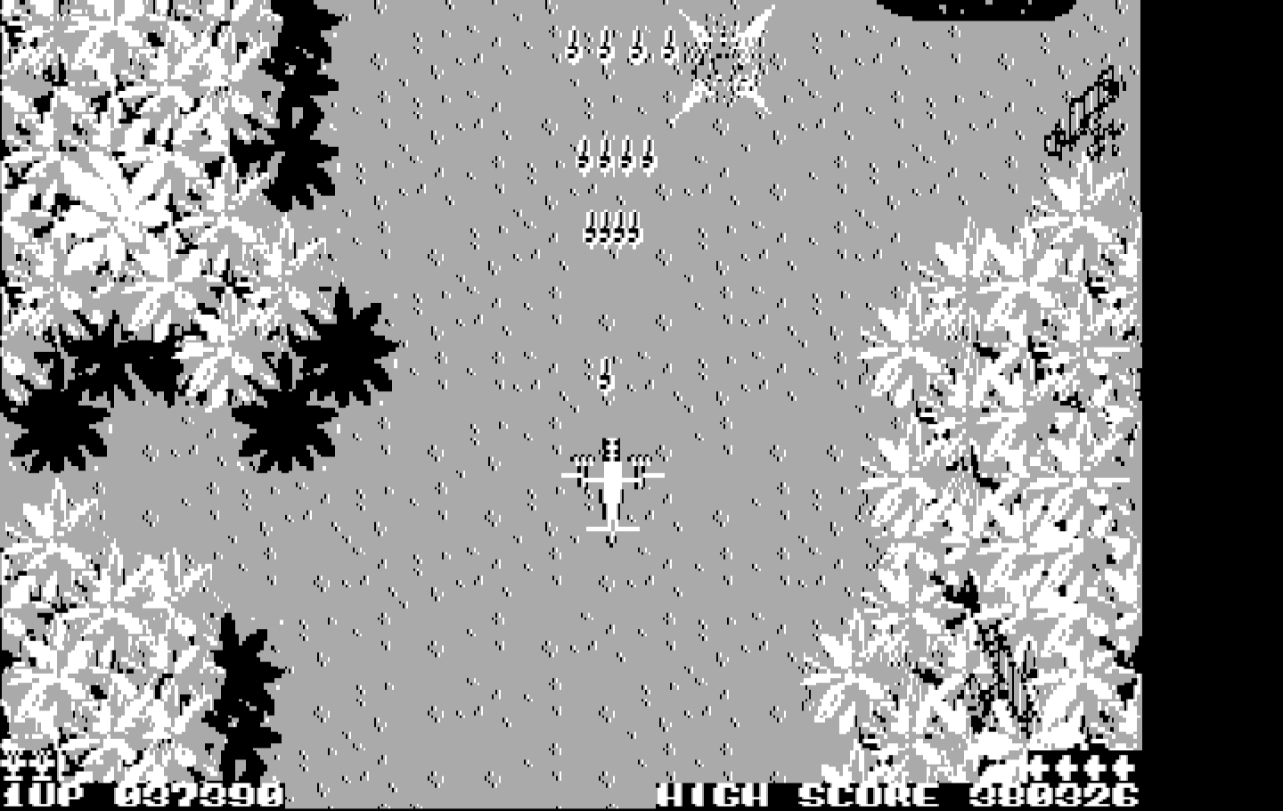 Sky Shark IBM PC/Compatibles Screenshot: Destroying a plane formation...