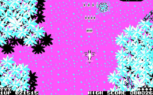 Sky Shark IBM PC/Compatibles Screenshot: Destroying a plane formation...