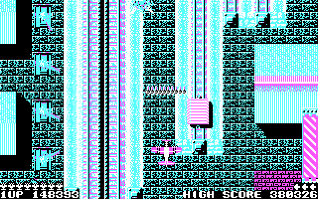 Sky Shark IBM PC/Compatibles Screenshot: Tanks on the left fire rapidly...