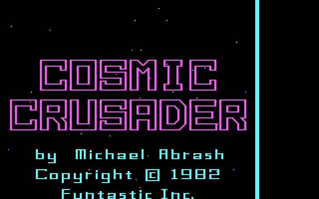 Cosmic Crusader IBM PC/Compatibles Screenshot: Title screen.