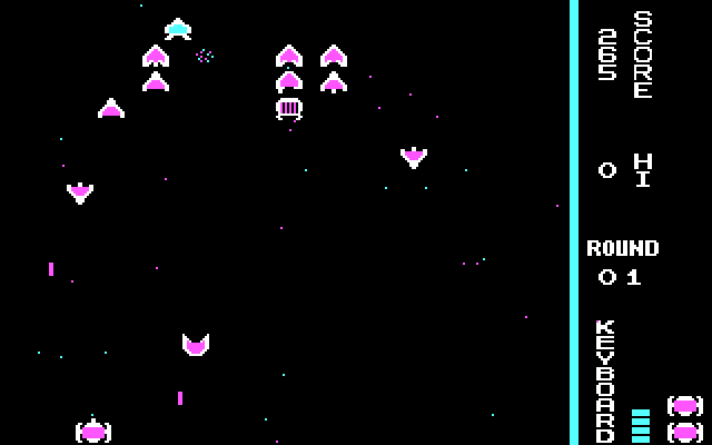 Cosmic Crusader IBM PC/Compatibles Screenshot: Careful, don't get trapped in a corner...