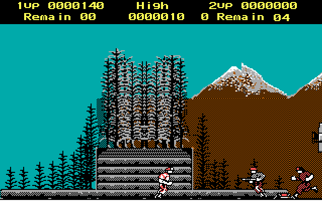 Rush'n Attack IBM PC/Compatibles Screenshot: Enemies increase in difficulty as the game progresses.