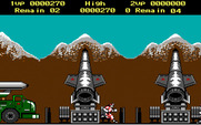 Rush'n Attack for IBM PC/Compatibles - Giant missiles at an enemy camp...