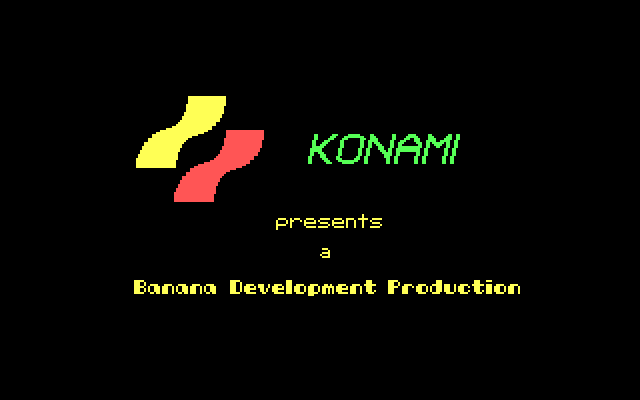 Rush'n Attack IBM PC/Compatibles Screenshot: Konami logo introduction screen.