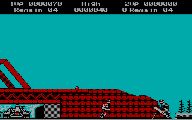 Rush'n Attack IBM PC/Compatibles Screenshot: End of the first level...