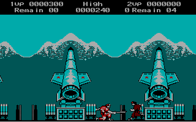Rush'n Attack IBM PC/Compatibles Screenshot: Attacking an enemy...