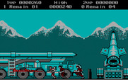 Rush'n Attack for IBM PC/Compatibles - Firing a flame thower...in the wrong direction...