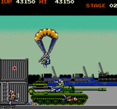 Rush'n Attack for Arcade - Enemies parachute in from above...